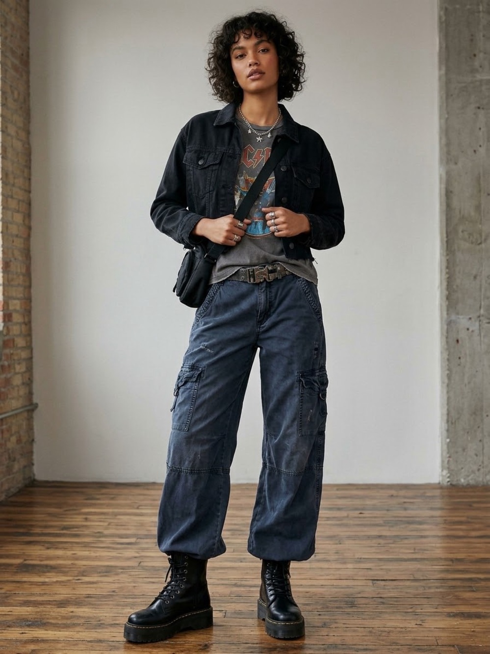 American Eagle Super High Rise Baggy Wide Leg Dreamy Drape Cargo Pant 2